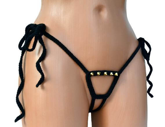 Nuna Extreme Crotchless Bikini Set Black Sexy Crotch Less Bikini