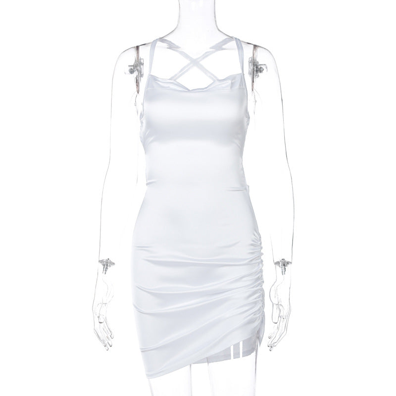 Hollow Out Lace Up Dress