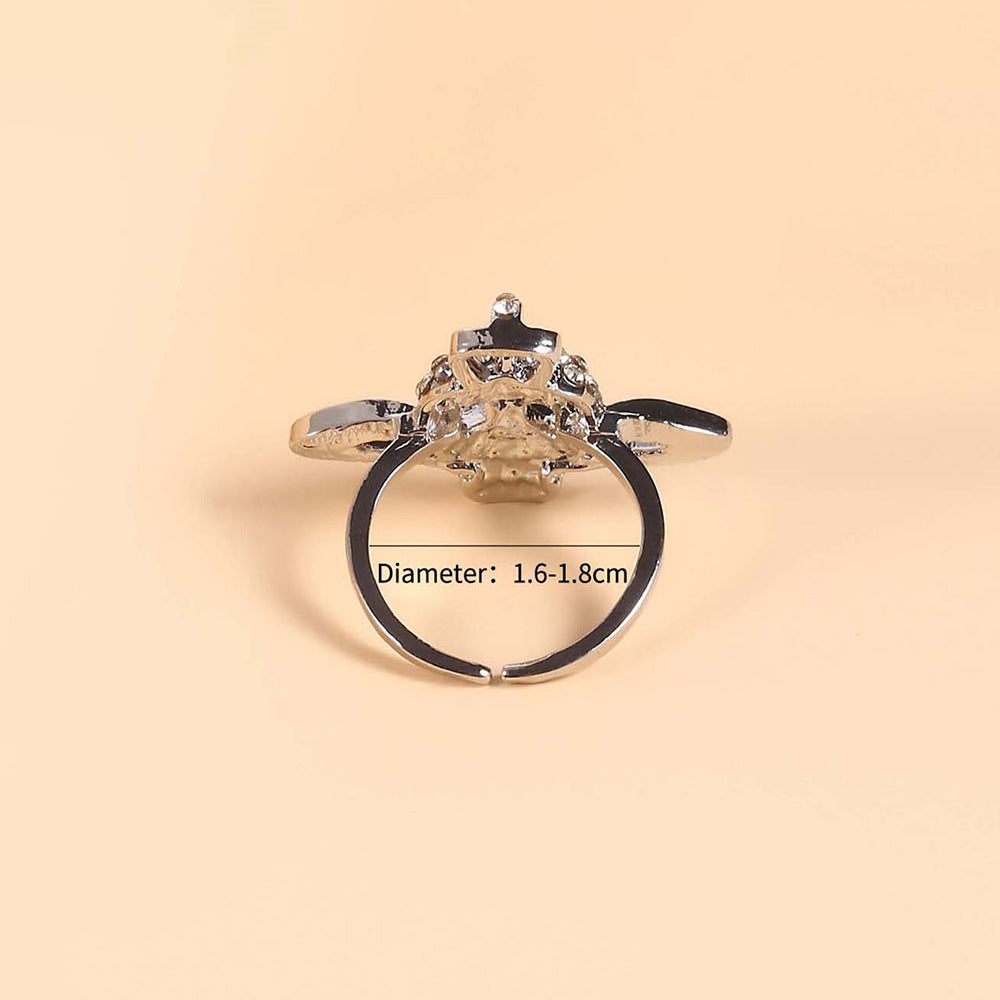 Hollow Diamond Skull Opening Rings