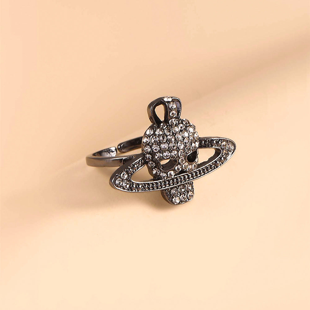 Hollow Diamond Skull Opening Rings