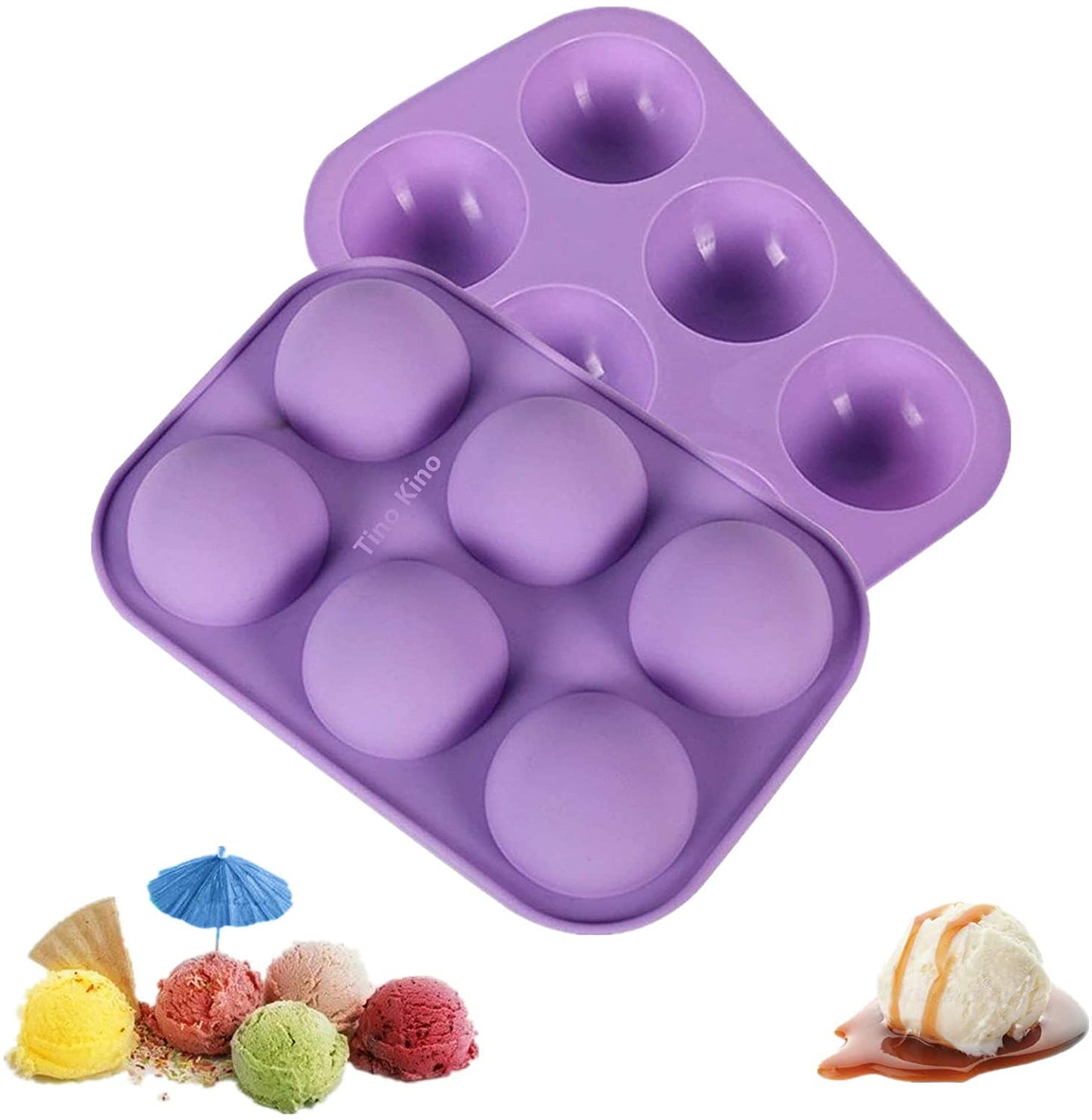 New 6 small semi-circle silicone cake tins