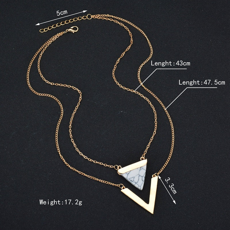 Triangle Pine Pendant Necklace