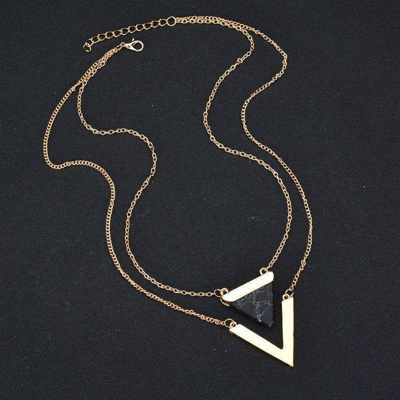 Triangle Pine Pendant Necklace