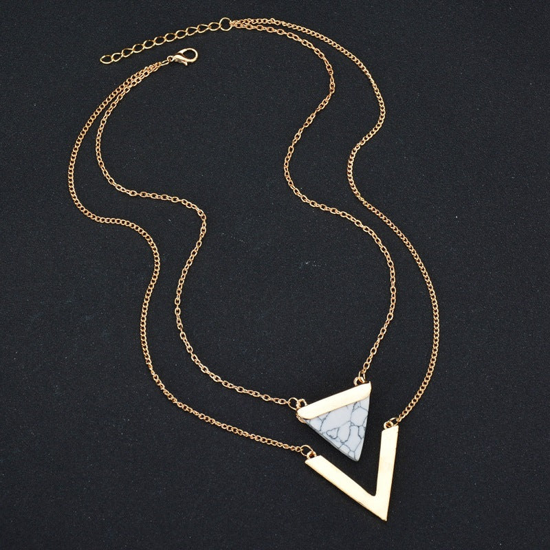 Triangle Pine Pendant Necklace