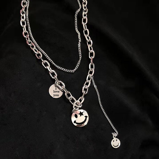 Smile -Faced Titanium Steel Necklace
