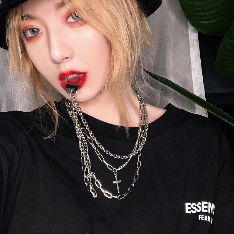 Layer Jumpy Hip -Hop Punk Necklace
