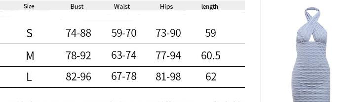 New Wavy Texture Halter Hollow Out Hip Dress