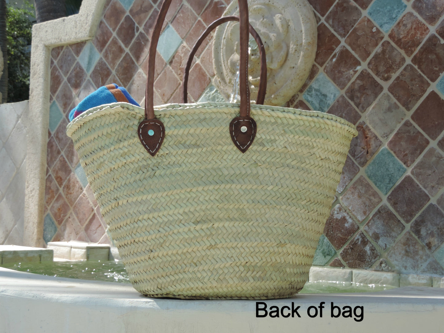 Straw Bag with Hand-Painted Skull & Bones & Tassel