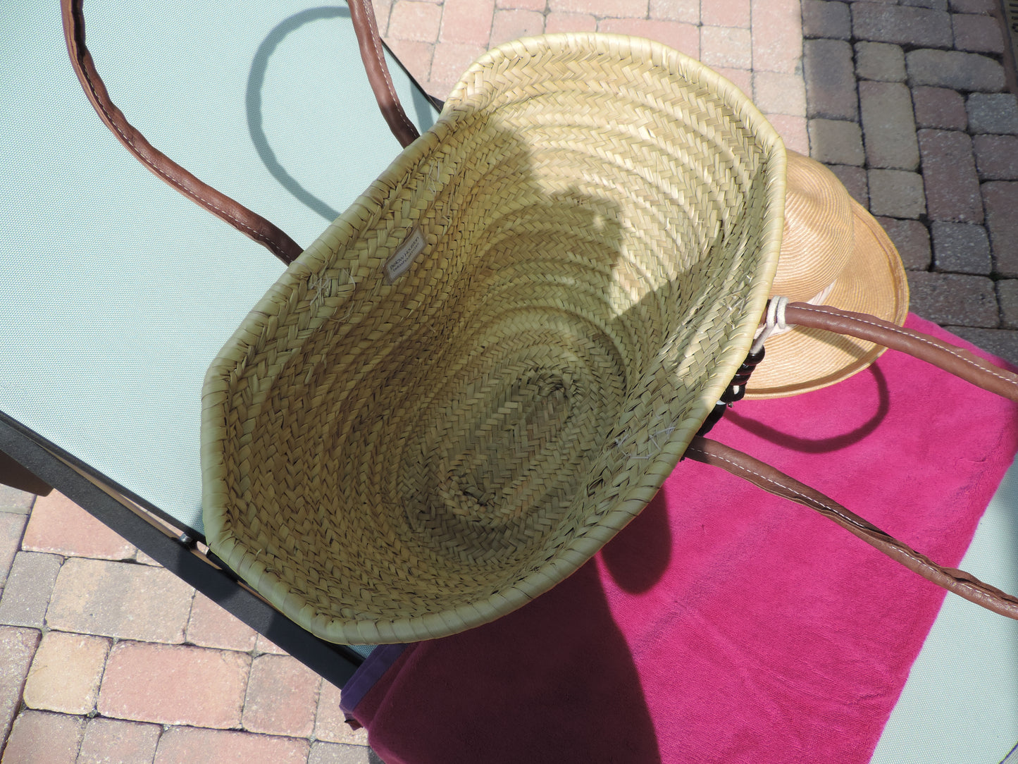 Straw Bag with Hand-Painted Skull & Bones & Tassel