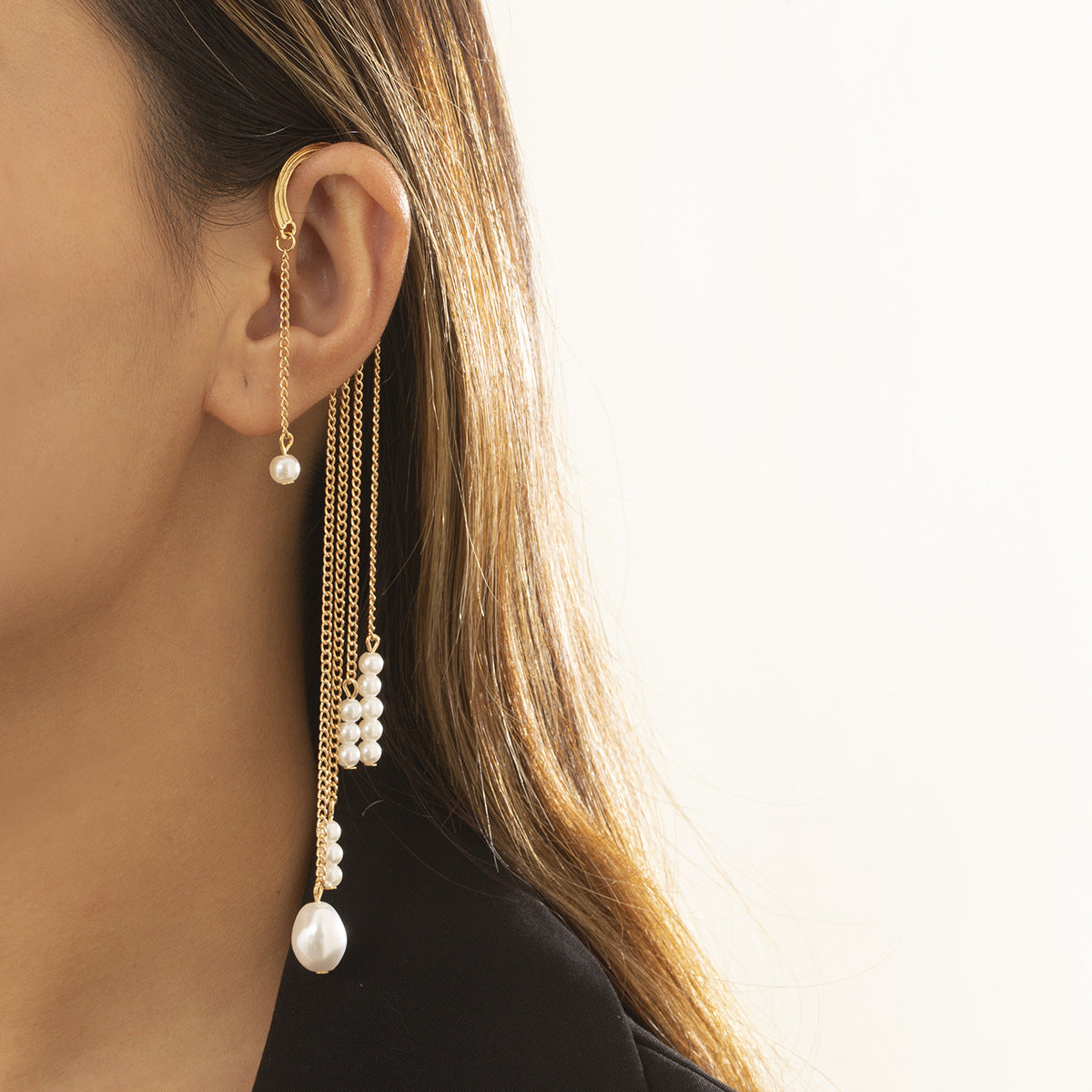 Fracus Imitation Pearl Multi -Layer Ear Hanging