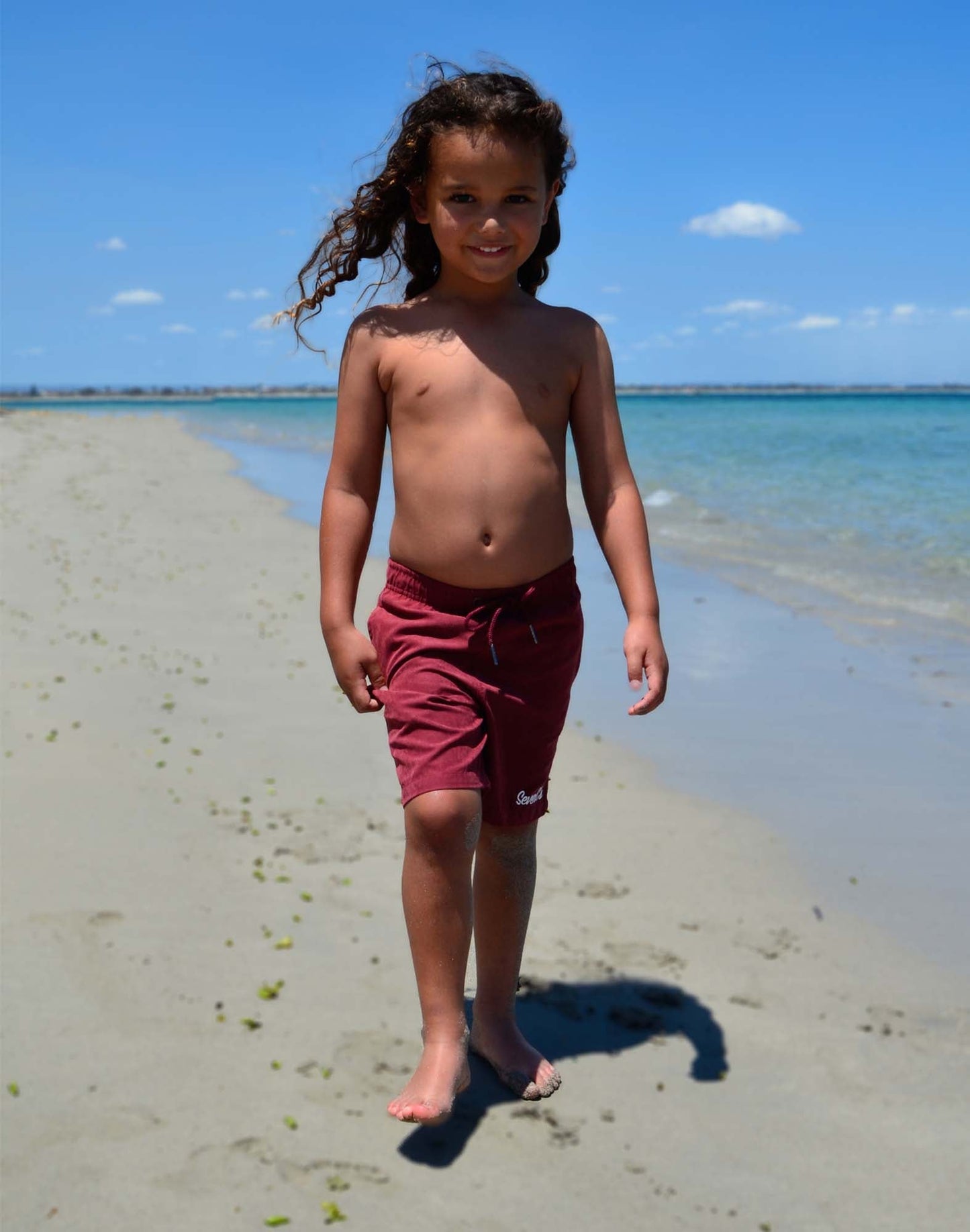 Burgundy Kids Shorts