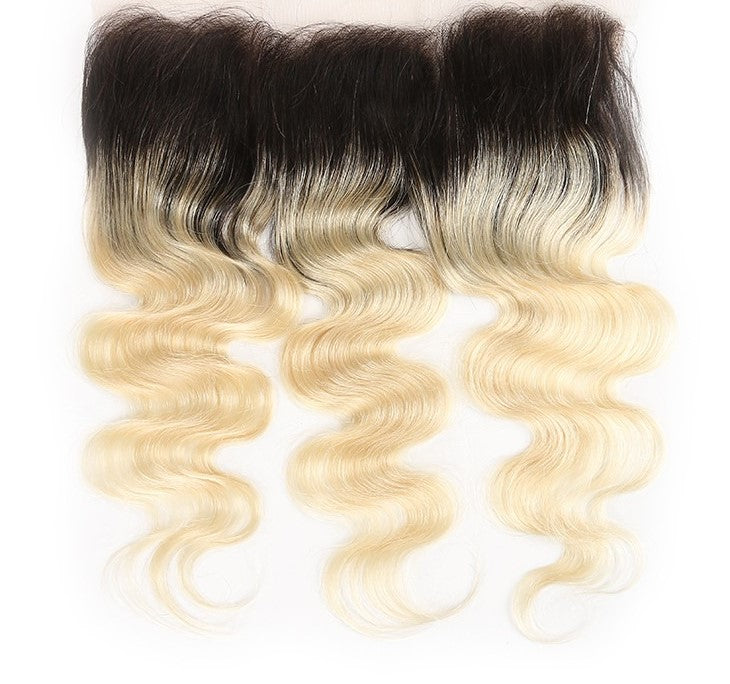 Blonde Body Wave #1B/613 BUNDLES with CLOSURES & FRONTALS
